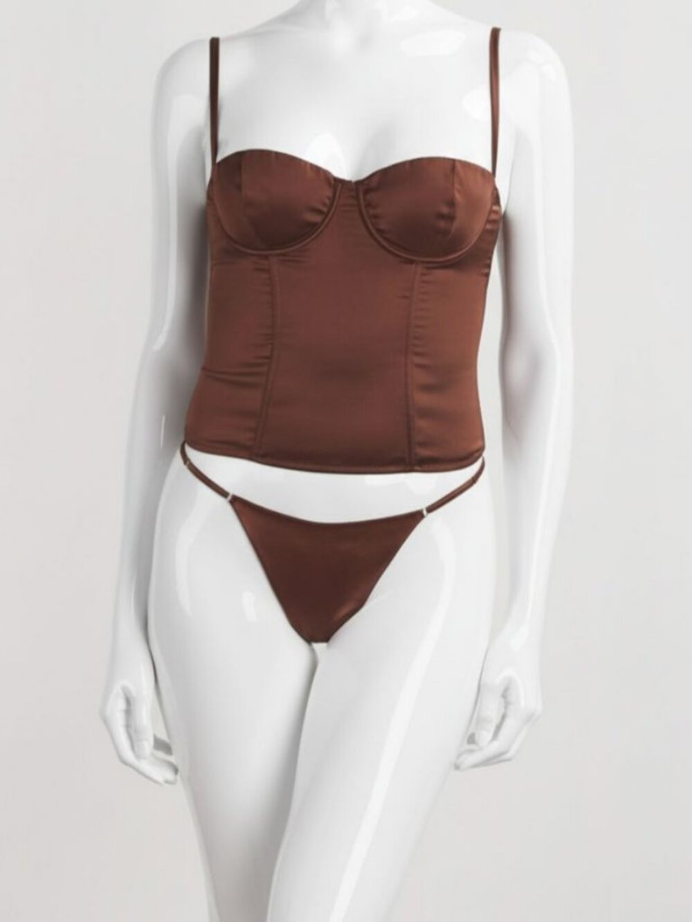 Kiki De Montparnasse Women's Brown Tous Les Jours Silk Bustier Size M